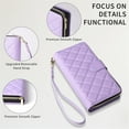 thumbnail image 5 of For Apple iPhone Air Wallet Case Magnetic Flip Cover 9-Card Slots Zipper Pocket With Detachable Shoulder Strap And Wrist Strap,Purple,For iPhone Air, 5 of 6