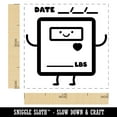thumbnail image 2 of Happy Scale Weight Tracker with Date Pound Lbs Health Fitness Self-Inking Rubber Stamp Ink Stamper - Orange Ink - Small 1 Inch, 2 of 7