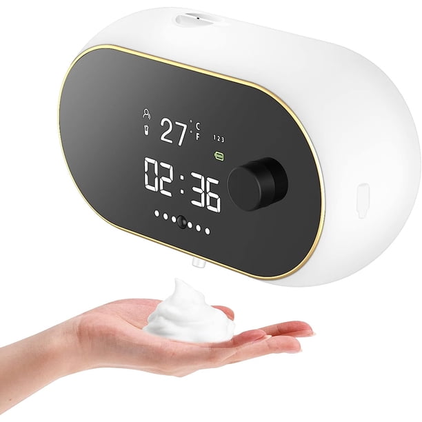 Dispensador de jabón con sensor eléctrico sin contacto, recargable, inteligente, con espuma manos libres, dispensador automático de loción y jabón para cocina, baño, comercio, dispensador au