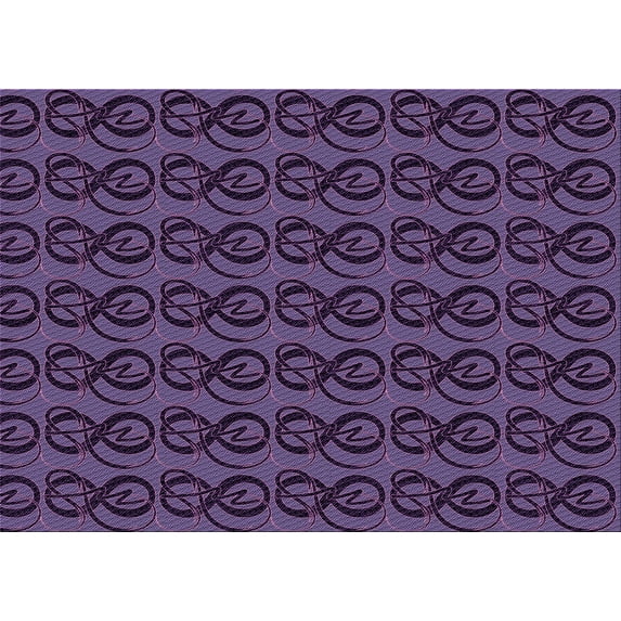 Ahgly Company Indoor Rectangle Patterned Dark Purple Area Rugs, 7' x 9'