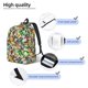 thumbnail image 3 of Disketp Vegan1 print Canvas Backpack Lightweight Travel Daypack Student Rucksack Laptop Backpack-Medium, 3 of 5