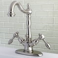thumbnail image 2 of Kingston Brass KS1438TAL Tudor Double-Handle 4" Centerset Bathroom Faucet with Brass Pop-Up, Brushed Nickel, 2 of 6