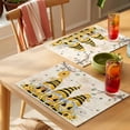 thumbnail image 4 of Yellow Bees Gnomes Placemats Set of 4 Spring Floral Branches Pastoral Place Mats Indoor Wipeable Table Mats Washable Cloth Dining Table Placemats for Kitchen Holiday Party Home Decor 13x19 Inch, 4 of 9