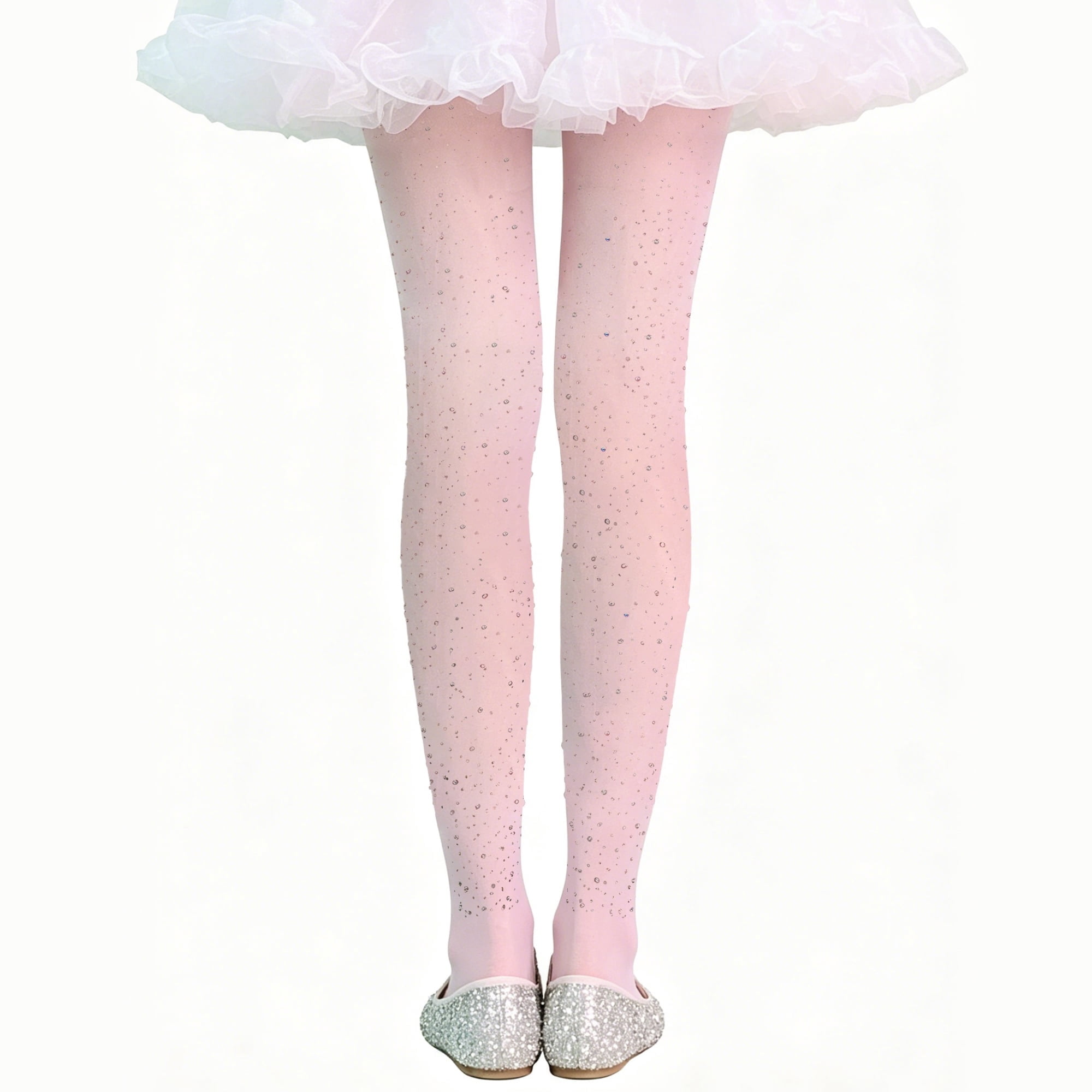 Rhinestone Opaque Tights Costume Accessory for Children, Pink, L (10/12), Halloween by Way To Celebrate