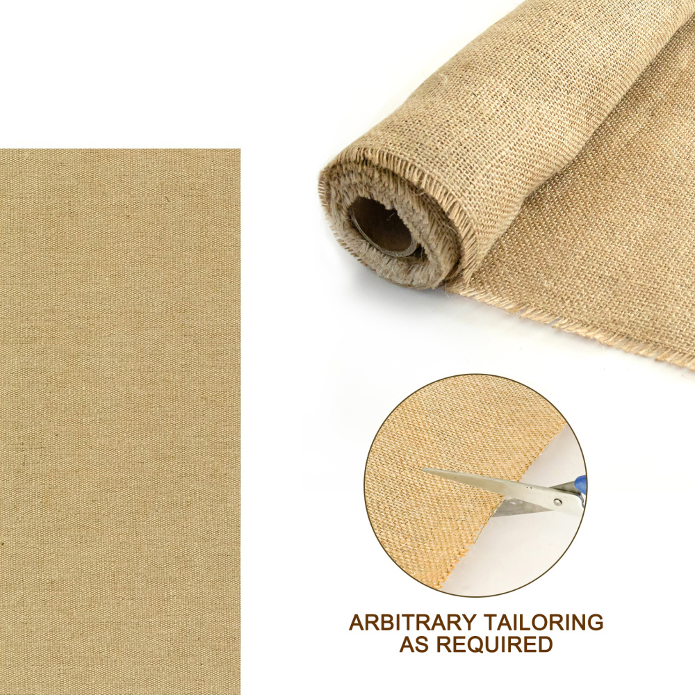5.3FT x 30FT Heavy Duty Natural Burlap Weed Barrier & Seed Cover Fabric – Durable Jute for Raised Garden Beds & Tree Trunk Protection (Compostable)