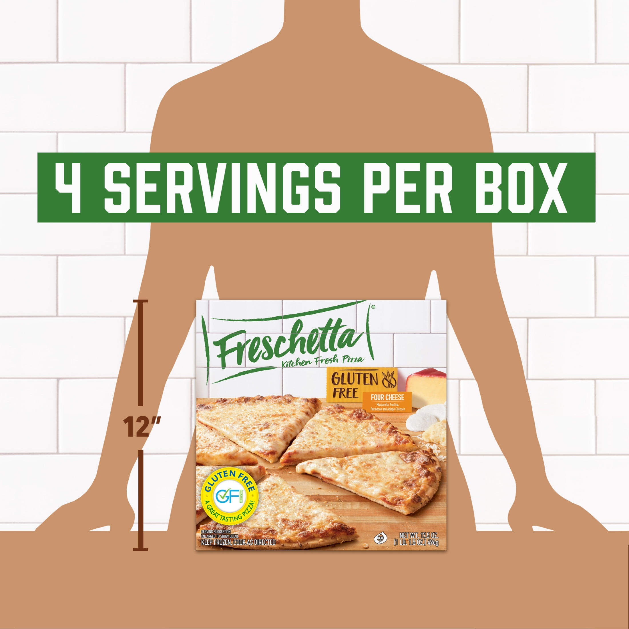 Freschetta Four Cheese Medley Gluten Free Thin Crust Frozen Pizza, 17.5 oz