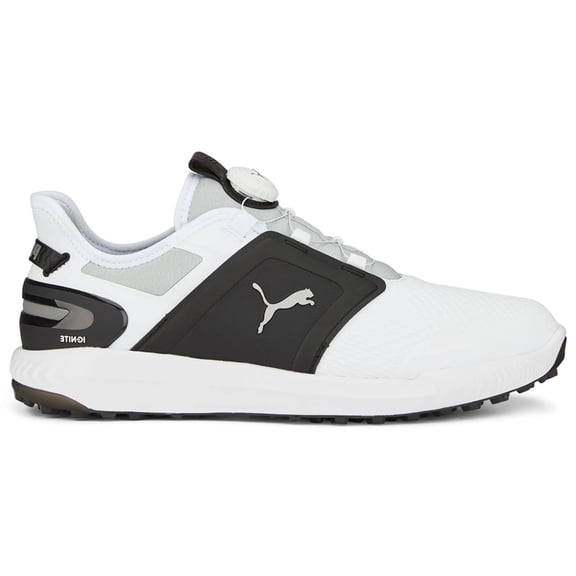 NEW Puma Men's Ignite Elevate DISC Golf Shoes White/Black/Silver Size 7.5M