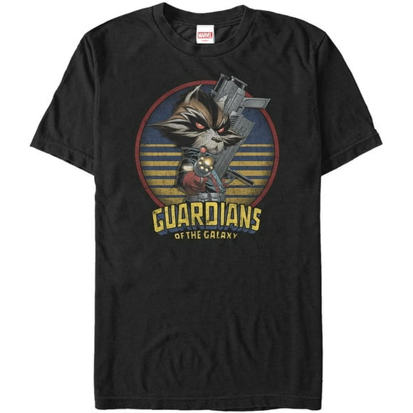 Mens Marvel Guardians of The Galaxy Rocket Metal T-Shirt - Black - 2X Large