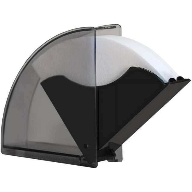 PinesC Cone Coffee Filter Holder Acrylic Coffee Filter Container Pour Over Coffee Paper Filter Storage Dispenser For #1#2 Cone Coffee Filter Paper Black
