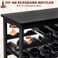 thumbnail image 5 of Wine Rack Freestanding Floor, 7-Tier 42-Bottle Wine Storage Shelf with Table Top - Black, 5 of 8