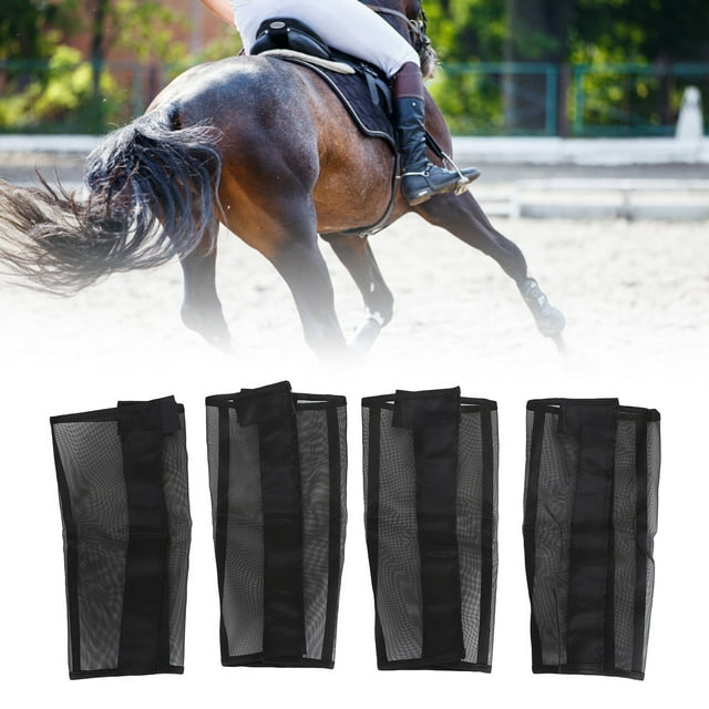 4 Pcs Bottes de Jambe de Cheval en Maille Respirante Bottes de Protection de Jambe de Cheval Protège-Jambes pour le Stress et la Fatigue des Jambes