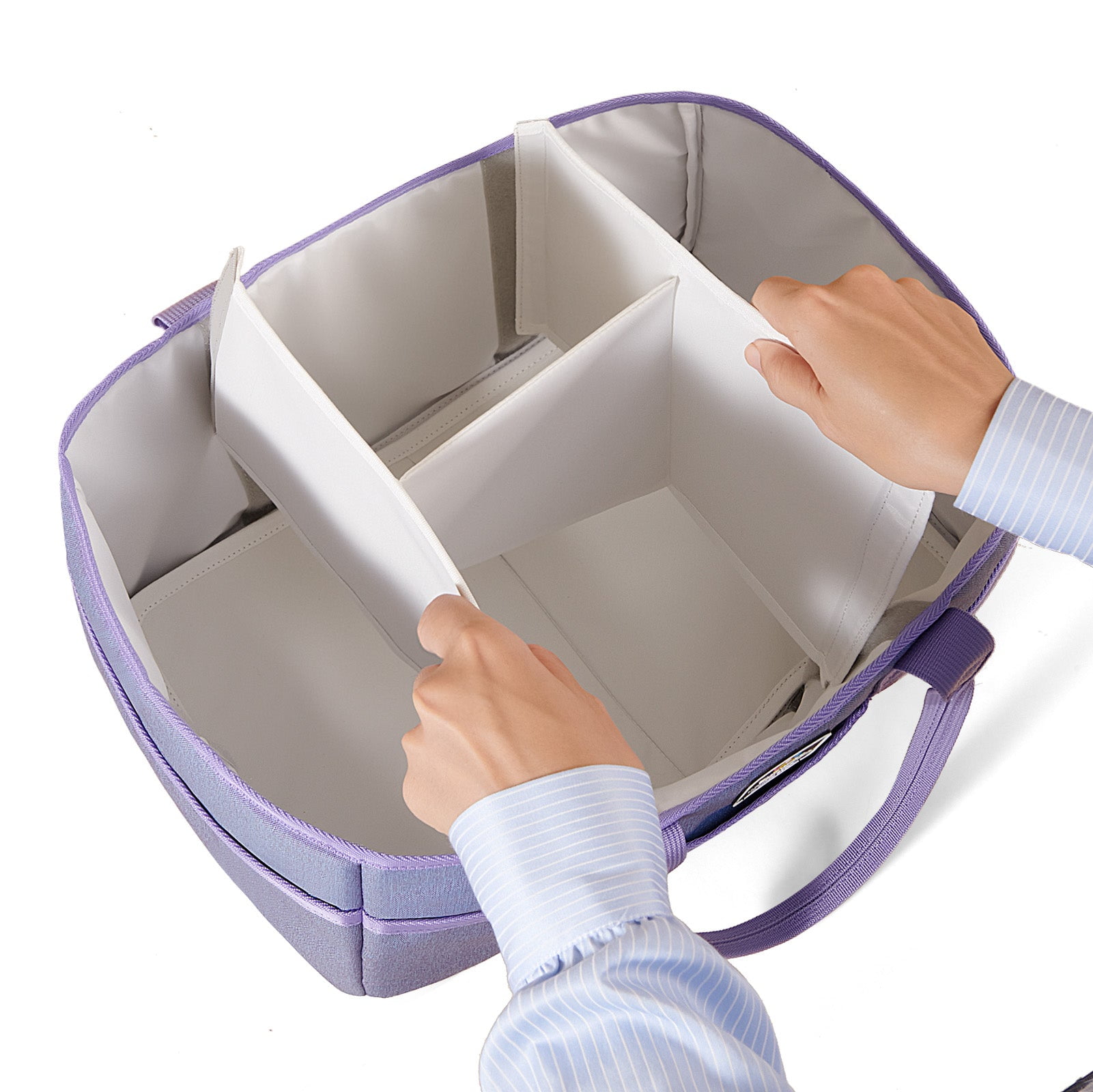 Sunveno Large Polyester Nursery Portable Diaper Caddy Organizer for Changing Station