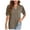 Coffee, variant on Womens Tops Plus Size Women's Solid V-neck Solid Bubble Sleeve Loose T-shirt Women's Top Short Sleeve V-neck Top/Shirt