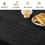 70.8 Inch Dining Table for 4-6 People, Oval Kitchen Table with Wood Strip Base, Modern Farmhouse Large Round Dining Room Tables for Kitchen Living Room (Natural)