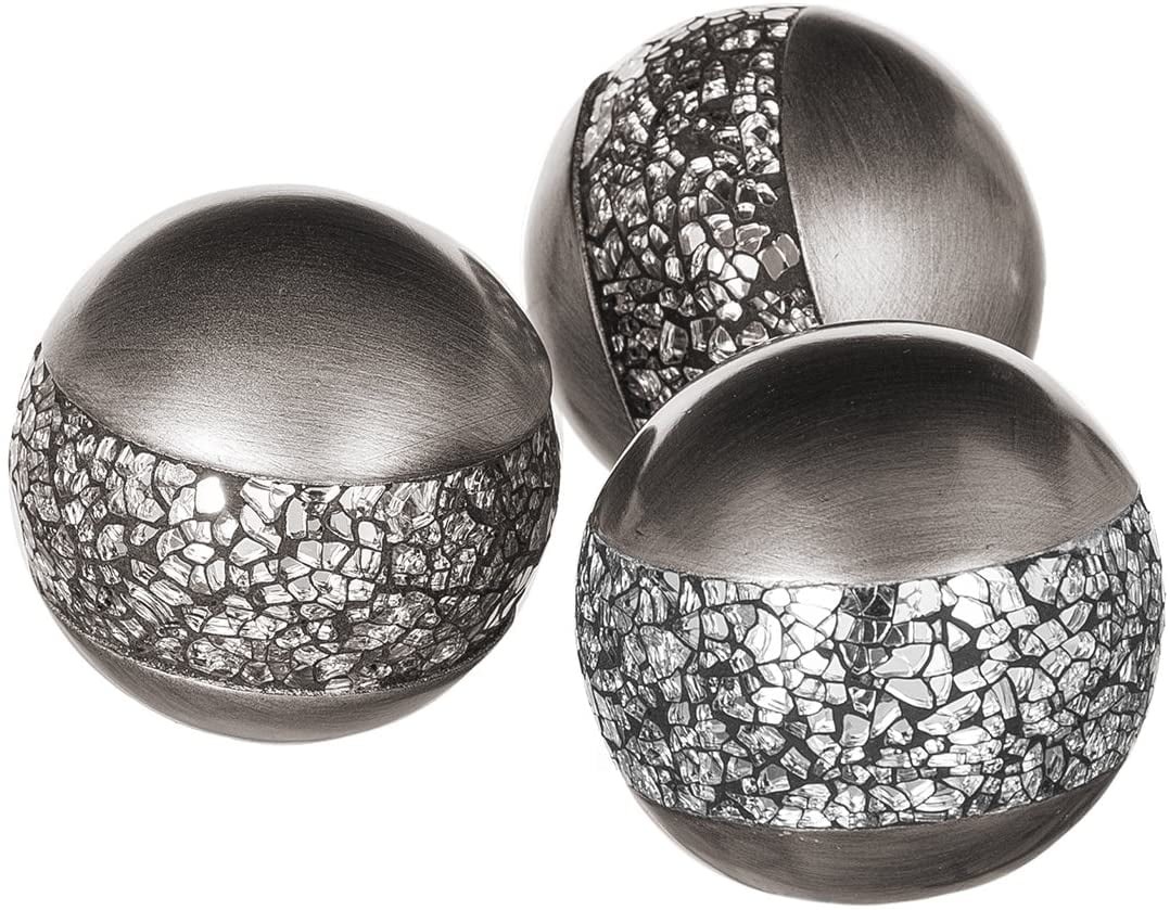 Resin Sphere Schonwerk Walnut Decorative Orbs for Bowls and Vases Set of 3 