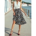 thumbnail image 4 of Gleelist Womens Midi Skirts with Pockets A-Line Casual High Waist Elastic Western Flowy Skirts for Women S-XXL, 4 of 7