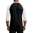 thumbnail image 4 of Dresfit Baseball Tee for Men Crew Neck 3/4 Sleeve Raglan Shirts 2026 Breathable Vintage Tops Lightweight Colorblock Lightweight Athletic T Shirts White, 4 of 6