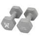 thumbnail image 1 of Mancuernas CanDo con revestimiento de vinilo, 15 libras, plata, 2 unidades, para entrenamiento muscu, 1 of 5