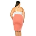 thumbnail image 3 of Women's Plus Size Solid Pencil Skirt with Banded Waist - Stretchy, 3 of 6