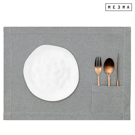 

MEEMA Placemats with Pockets Set of 4 Pieces - Blue Table Decor