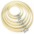 thumbnail image 1 of HLONK 6 Pack Embroidery Hoops Bamboo Circle Frame for Crafts Set Cross Stitch Sewing Hoop Rings (4in to 10in), 1 of 8