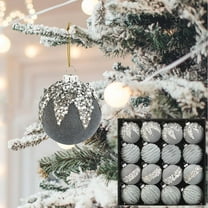 Christmas Tree Ornaments, 16PCS Velvet Glitter Ball Set with Shatterproof Design for Xmas Tree Decoration, Luxury Flocked Holiday Baubles for Home Party Decor 2025 Trend