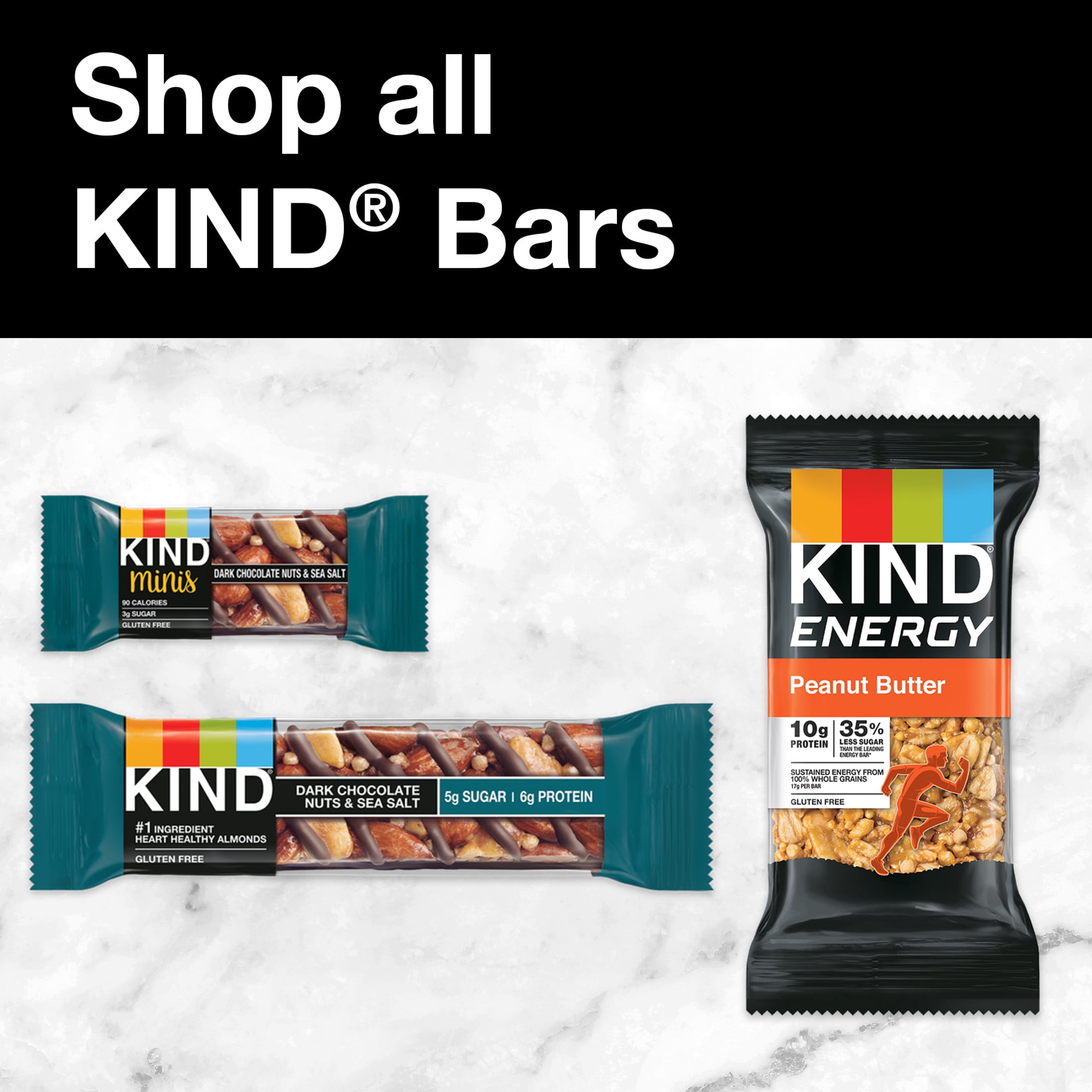 KIND Bars, Crunchy Peanut Butter Protein Bar, Gluten free, 1.76 oz, 12 Snack Bars