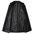 thumbnail image 3 of SWSMCLT Men's Wool Blend Pea Coats Winter Long Sleeve Slim Fit Topcoat Thermal Quilted Coat Jacket Fall Thick Work Casual Classic Black X-Small, 3 of 3