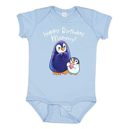 

Inktastic Happy Birthday Mommy!- Cute Penguins Gift Baby Boy or Baby Girl Bodysuit