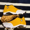 thumbnail image 3 of Ni - ke Ni - ke Air Jordan 14 Retro Light Ginger 2022 Mens Size 10.5 (487471-701) Box Cut, 3 of 5