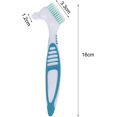 thumbnail image 2 of Paquete de 2 cepillos de dientes para dentaduras postizas, cepillo de dientes artificial para el cuidado de las dentaduras postizas, cabezales de cepillo de doble ángulo, cepillo de limpieza de dentad, 2 of 5