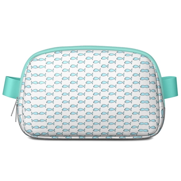 Tropical Fish Fanny Pack for Women – Beach Ocean Waist Bag with Marine Life Creatures, Coral Print, Nautical Summer Seaside Vibes