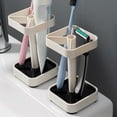 thumbnail image 4 of JoyMoreHome Toothbrush Holder Stand with Cover, Height Adjustable Toothbrush Holders for Bathrooms, Compatible with Toothpaste, Conventional or Electric Toothbrushes Storage, 4 of 6