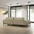 thumbnail image 4 of Oasis Modern Design Top Grain Leather Left-Faced Sectional Sofa in Beige, 4 of 6