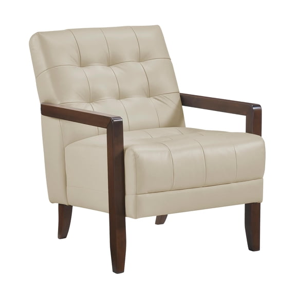 Lexicon Crafton Leather Accent Chair in Beige
