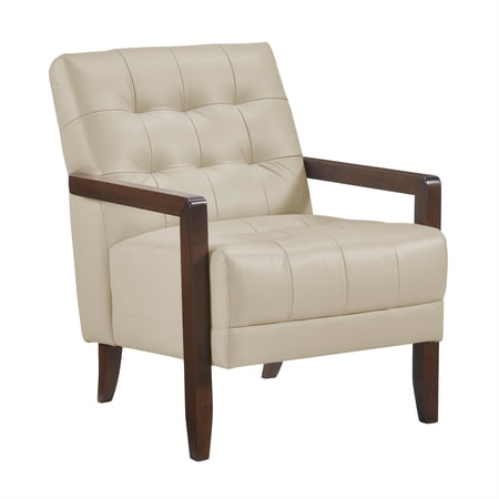 Lexicon Crafton Leather Accent Chair in Beige