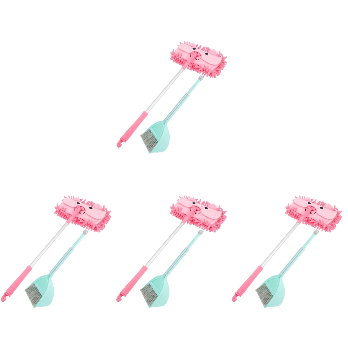 Hemoton 4 Sets of Kids Use Broom Mop Set Mini Broom Set Sweeping Tool Toy Portable Cleaning Tool