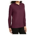 thumbnail image 5 of Womens Silk Touch Long Sleeve Cotton/Polyester Polo Shirt Burgundy x-small, 5 of 6