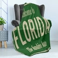 thumbnail image 4 of Florida Soft Flannel Fleece Blanket, Welcome to Florida Old and Rusty Graphic Sign Design the Sunshine State, Cozy Plush for Indoor and Outdoor Use, 50" x 70", Fern Green and Beige, by Ambesonne, 4 of 5