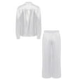 thumbnail image 3 of TTAO Kids Boys Praise Dance Outfit Long Sleeve Satin Liturgical Pullover Top With Worship Wide White 14, 3 of 6