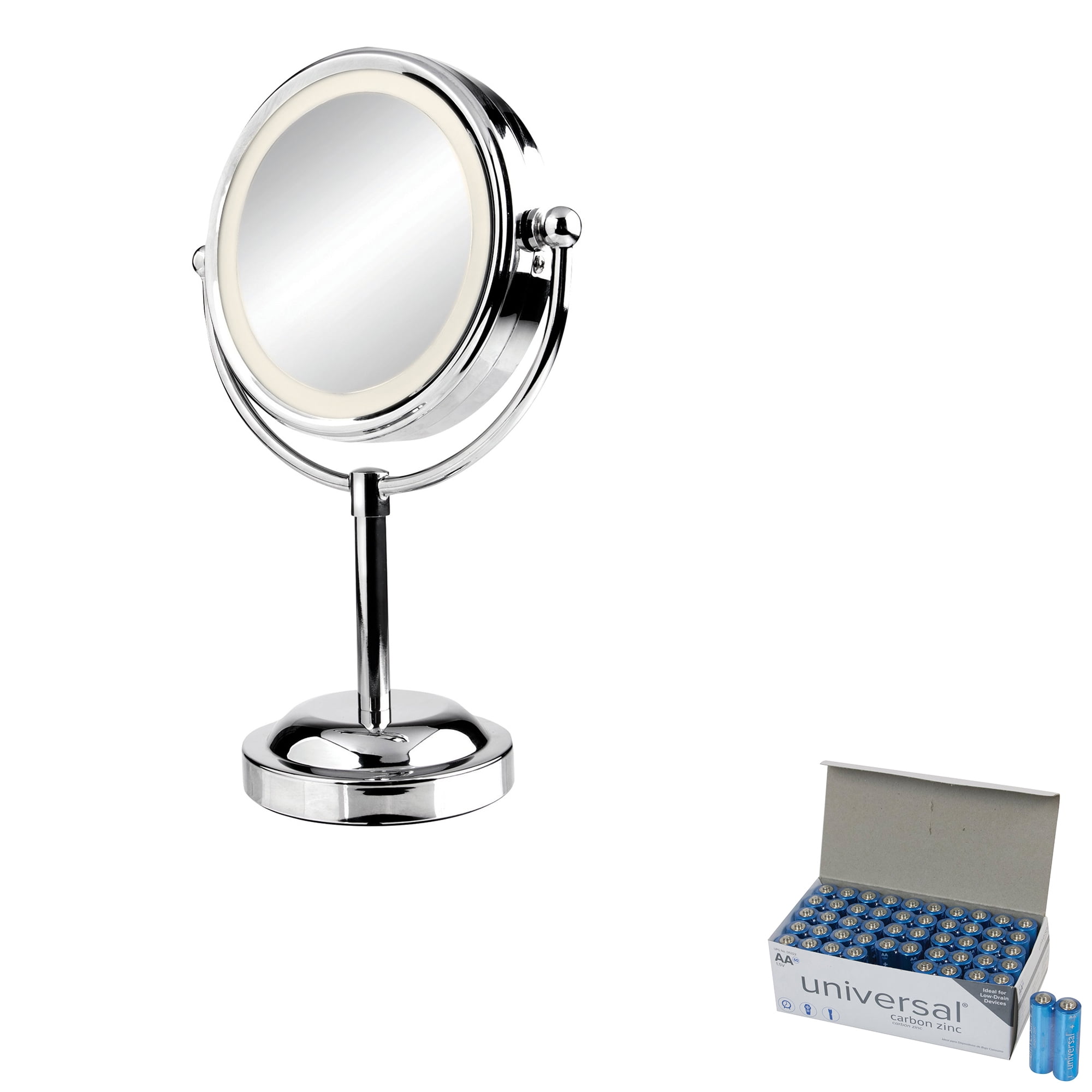 Vivitar Mr 2100c Double Sided Lighted Vanity Mirror Upg Aa 50 Pack