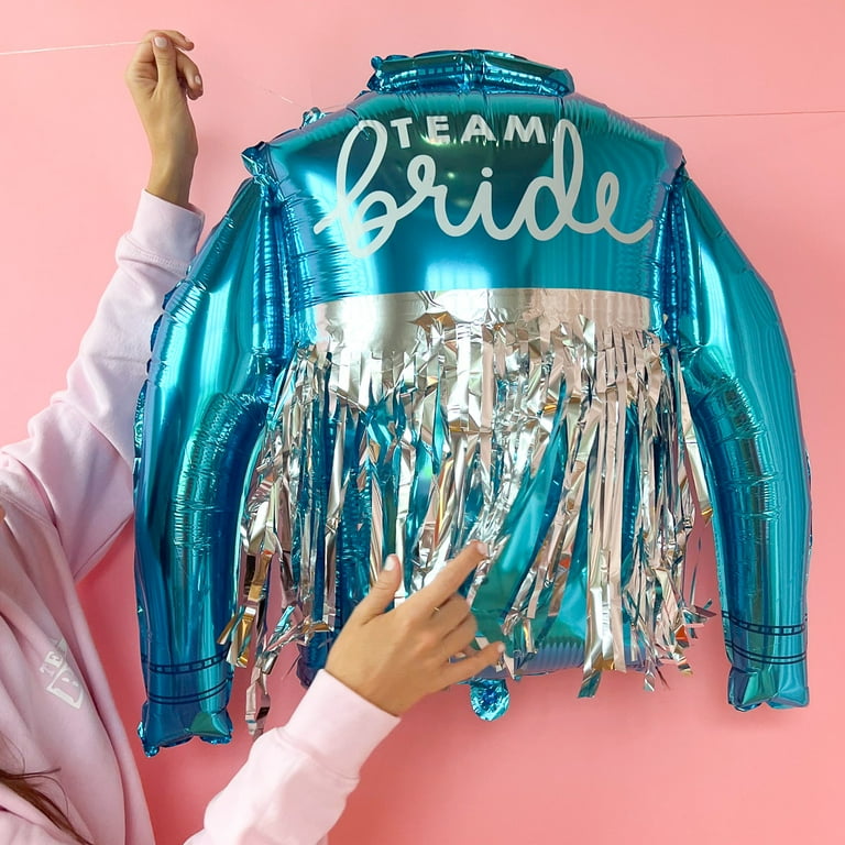 【INCHANT ME】Glass Balloon Short Jacket Packed Party 'Team Bride' Mylar Jean Jacket Balloon