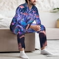 thumbnail image 5 of Wukai Book Glowing Mushrooms Men's Long-Sleeve Pajama Set - Comfortable Sleepwear with Button-Down Shirt and Pants-Small, 5 of 6
