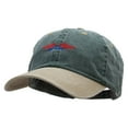 thumbnail image 2 of Soaring Patriotic Eagle Embroidered Pigment Dyed Wash Caps - Spruce Khaki OSFM, 2 of 5