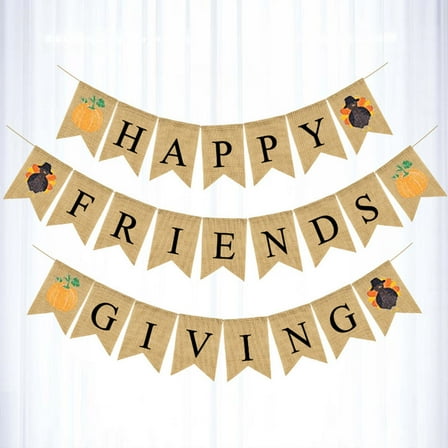 Soimiss Fall Party Decoration Linen Dovetail Shape 1 Set Tsgiving Banner