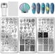 thumbnail image 1 of Kit de 3 piezas de placas para estampar uñas con diseño de animales marinos, ballenas y conchas, incluye plantillas para decoración de uñas con estampador y raspador., 1 of 7