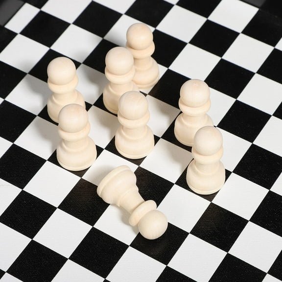 BESTYASH 50pcs Unfinished Wooden Chess Pieces Craft Game Set DIY Lotus Wood Pawns