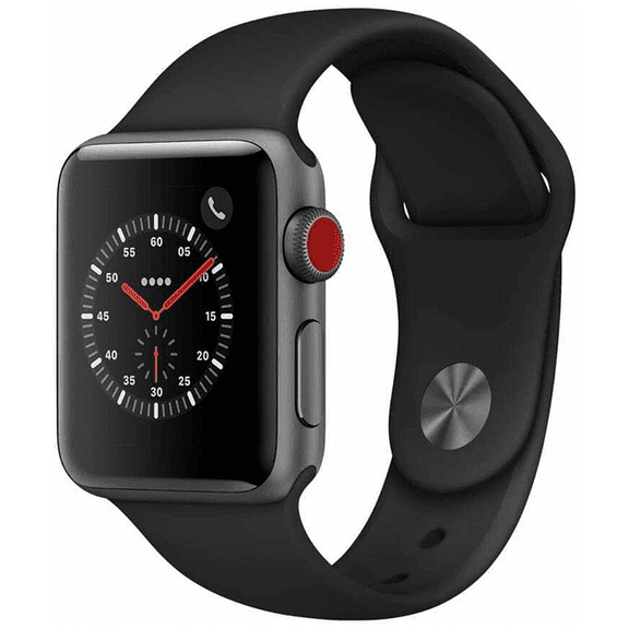 Pre-Owned Apple Watch Series 3, 42MM, GPS Cellular, Space Gray Aluminum Case, Space Gray Sport Band (USED Non-Retail Packaging)