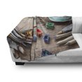 thumbnail image 3 of Oil Painting Soft Flannel Fleece Throw Blanket, Paintbrushes Artist Palette Pencils Coffee Cup on Wooden Table Watercolor, Cozy Plush for Indoor and Outdoor Use, 60" x 80", Multicolor, by Ambesonne, 3 of 6