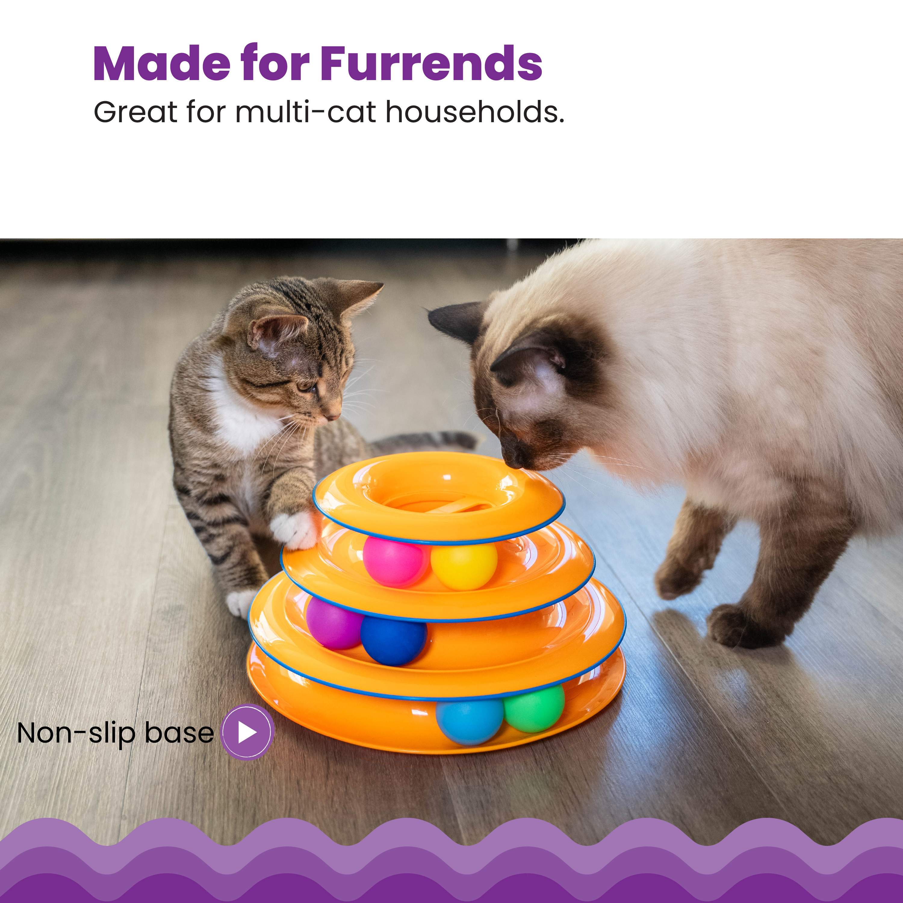 Catstages Tower of Tracks Interactive Cat Toy, 6 Balls photo 4